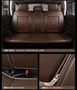 Capa e Almofada de Assento de Carro em Couro com Contas de Madeira, Design Moderno para Todas as Estações, Compatível com <span class=keywords><strong>Airbag</strong></span> para Golf, CC e Mondeo - Product Image 6