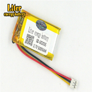 Socket 2.0-3 P 3.7 V 602035 500 mah lipo battery Rechargeable solar li ion polymer lithium battery with PCM - Product Image 1