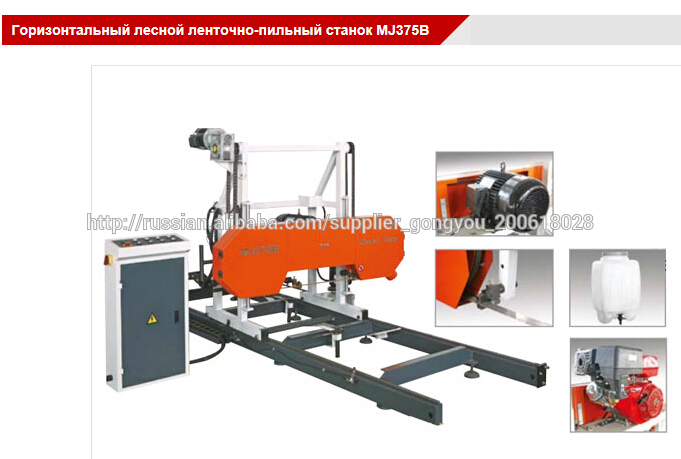 Горизонтальный лесной ленточно-пильный станок MJ375B
