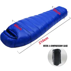 Woqi Outdoor Camping Hiking Nylon Ripstop Waterproof 4 Season Envelope Mummy Goose Down Sleeping Bag