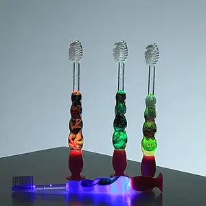 Çocuklar sparkle yanıp sönen LED diş fırçası için seyahat