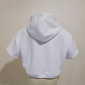 Felpe Bianche a Maniche Corte Crop Top da <span class=keywords><strong>Donna</strong></span> per Sublimazione, Produzione OEM - Product Image 2