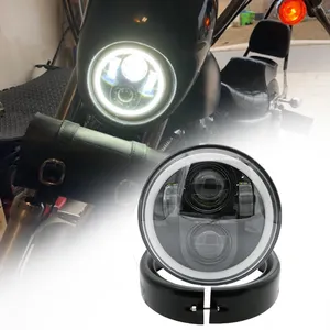 Motorcycle 5.75 Led Headlight 40w DRL Auto Led Light For H-arley Sportster 5.75" Headlight Visor Trim Ring