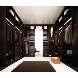 现代装饰家居家具豪华卧室黑色衣柜