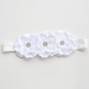 Artificial de bebé de gasa de 3 flor diadema de lujo chicas diadema bebé elástico <span class=keywords><strong>banda</strong></span> de pelo - Product Image 2
