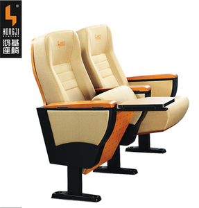 Fábrica de suministro de asiento de teatro muebles plegable cubierta de madera de la sala de conferencias silla con tableta de escritura - Product Image 5