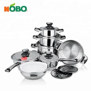 <span class=keywords><strong>Set</strong></span> di <span class=keywords><strong>Pentole</strong></span> in <span class=keywords><strong>Acciaio</strong></span> Inox da 16 Pezzi con Fondo Super Capsulato, Nuovo Design per Cottura a <span class=keywords><strong>Induzione</strong></span> - Product Image 1