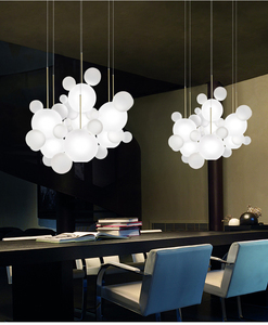 Nouveau verre blanc laiteux boule à bulles en verre pendentif lumière pour hôtel - Product Image 3