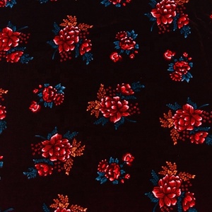 Personalizado estilo africano hogar <span class=keywords><strong>deco</strong></span> 100% poliéster tejido floral impreso flor impresa tela de terciopelo - Product Image 3