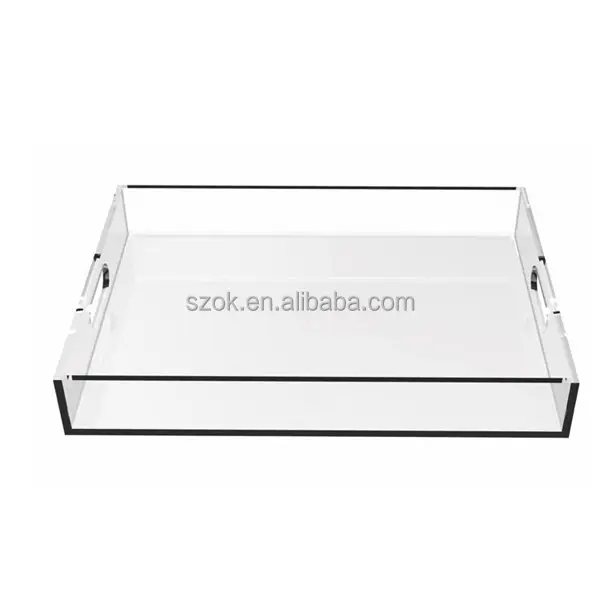 High class transparent easy clean customized acrylic plexiglass tray wholesale