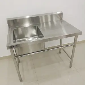 Industriale Attrezzature Da Cucina In Acciaio Inox Ristorazione Doppio Invasatura Lavello Panchina