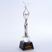 OEM / ODM Offre Spéciale mode oiseau femelle or argent cuivre de danse en métal trophée en cristal