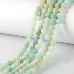 <span class=keywords><strong>Turquoise</strong></span> <span class=keywords><strong>bleu</strong></span> pierre naturelle mate, perles rondes <span class=keywords><strong>turquoise</strong></span> givrées en vrac pour la fabrication de bijoux - Product Image 3