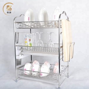 Space saving edelstahl 3 tier abtropfgestell trocknen rack