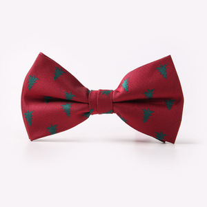 Wholesale Christmas gift Bow Tie Men's Holiday Christmas Tree Snowflake Pattern Bow Tie Spot