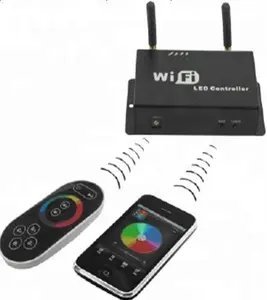 CRI90 דימר בקר WIFI LED אור רצועת RGBW מגבר WIFI RGB קיר הר נגיעה מרחוק בקר Led רצועות