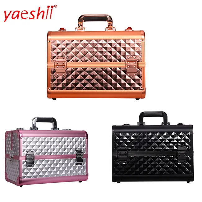 Yaeshii ABS Beauty Cosmetic Makeup Case With Trays
