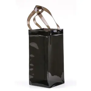 Promotional Transparent Chiller Vinyl Cooler ice Plastic PVC Wine Bag Protector for Gift