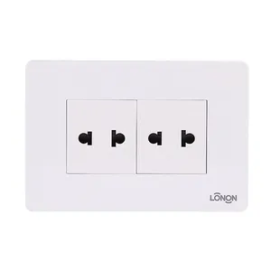 New design 16A 250V 118 type double 2 pin ac universal power 118 wall socket