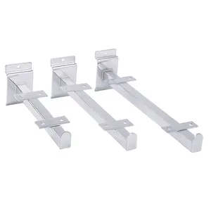 Slatwall Hooks Gỗ Board Chrome Glass Kệ Chủ Slat Điều Chỉnh Vuông Ống Kính Bracket Với Hàn Hỗ Trợ Tấm