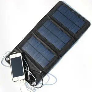 BUHESHUI Foldable 5ワットSolar Charger For Mobile Phone Power Bank、Portable Solar Panel充電器For Outdoor Power Solution