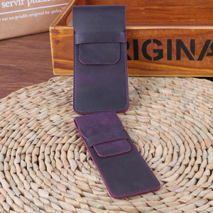 Astuccio Multifunzionale in Vera Pelle per Penne, Porta Pennelli da Trucco, Custodia Artigianale Stile Vintage in Pelle Crazy Horse - Product Image 4
