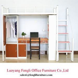 การออกแบบใหม่ล่าสุดวิทยาลัยหอพักนักเรียนโลหะ Apartment <span class=keywords><strong>Loft</strong></span> เตียงโต๊ะ - Product Image 5