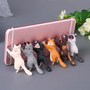 Suporte de celular de resina gato, suporte de telefone para celular, com ventosa, design de alta qualidade