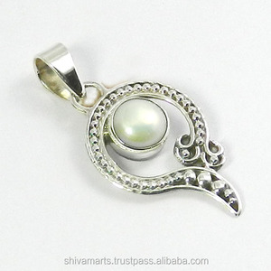 Hecho a mano Natural 925 Plata Perla Piedra preciosa Colgante Vintage Chapado en oro-Joyería fina Colgantes Encantos Fabricante directo - Product Image 2