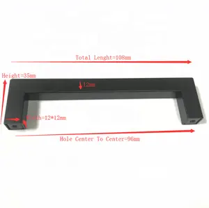 亚光黑色整理 12 * 12毫米方形 T 形厨柜橱柜拉手 - Product Image 2