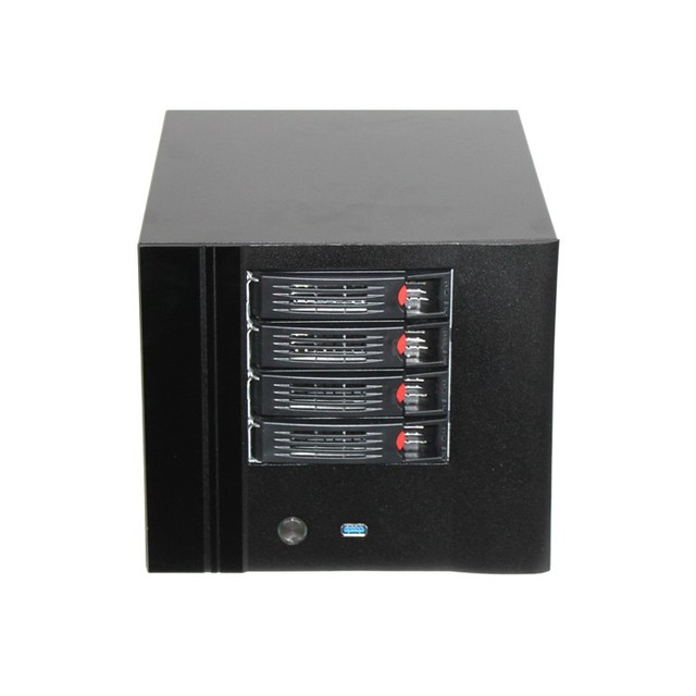 Factory Price NAS 4 Bay Mini ITX Server Case Support Sata or Sas HDD with Sata Backplane