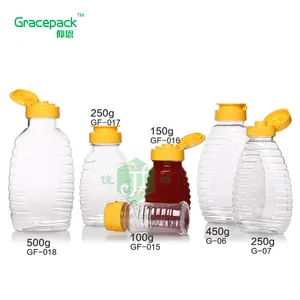 Free sample 380ml /500g plastic pet bottle with silicone valve cap /flip top lid for salad dressing sauce honey squeeze bottle