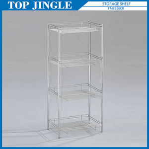 3 Tier Metal Tube Bathroom Rectangular Glass Shelf - Product Image 4