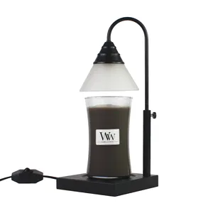 Nieuwe Collectie Ce/Kc Groothandel Black 220V Kaars Warmer Verstelbare Hoogte En Helderheid Elektrische Olie Warmer Met Glas schaduw