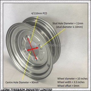 ล้อรถพ่วงเหล็กโรงงานจีน4.5*13 5.5*<span class=keywords><strong>14</strong></span> 4.0*12 ATV และ UTV ล้อ - Product Image 5