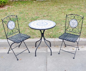 <span class=keywords><strong>Mesa</strong></span> y silla plegables, muebles de jardín de hierro forjado - Product Image 5