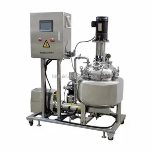 industrial batch cosmetic emulsifying mixing heating jacketed homogenizing reactor for cosmetic processing