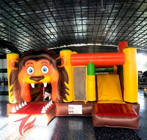 Giant Lion <span class=keywords><strong>King</strong></span> Bouncer Nhà Lâu Đài <span class=keywords><strong>Bouncy</strong></span> Inflatable Với Slide - Product Image 2