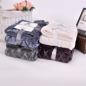 100% Polyester Rắn Và Mềm Nổi Flannel Dày Fleece Chăn Với Sherpa - Product Image 1