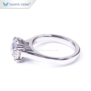 Tianyu-gemas personalizadas, moissanita de corte, Grado D vvs, oro blanco, de 18k anillo de diamante, precio - Product Image 2