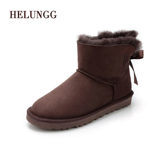 <span class=keywords><strong>Botas</strong></span> <span class=keywords><strong>de</strong></span> nieve <span class=keywords><strong>de</strong></span> piel <span class=keywords><strong>de</strong></span> oveja para mujer y niña, cálidas, suaves, <span class=keywords><strong>baratas</strong></span>, a la moda - Product Image 2