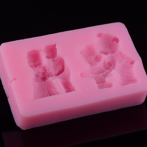 Moda Progettato Bella Figura Dell'orso 2 Cavità Del Silicone Mini Stampi per dolci Per I Bambini - Product Image 3