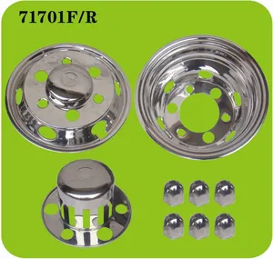 Cubierta de eje delantero y trasero de lujo 2 es igual a 1 Juego de tapacubos de rueda de acero inoxidable de 17,5 pulgadas - Product Image 1