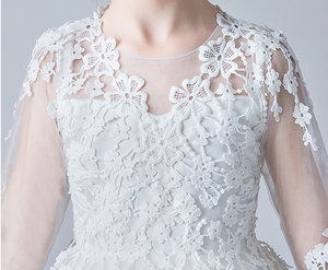 <span class=keywords><strong>Vestido</strong></span> <span class=keywords><strong>de</strong></span> Encaje <span class=keywords><strong>de</strong></span> Manga Media para Niña, <span class=keywords><strong>Primera</strong></span> Comunión, Fiesta, Talla Grande, Vestidos <span class=keywords><strong>de</strong></span> Novia Blancos para Niñas - Product Image 6