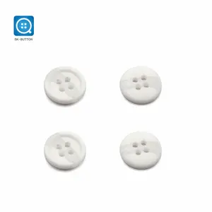 SK China 4 Holes Garland Fine Edges Polyester Resin buttons white Shirt Fashion men's t-shirts button