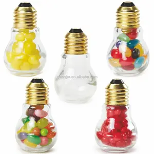 150g light bulb shape glass candy jar with screw lid