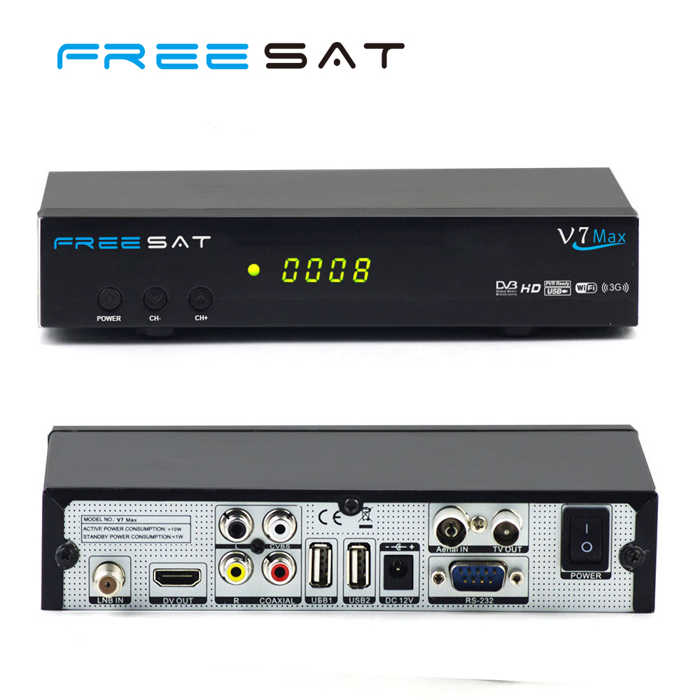 Freesat V7 Max DVB S2 set top box receptor de satélite soporte Youtube Youporn biss clave powervu caliente vedio