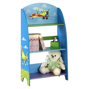 Luxury princess Wooden Children Lovely Colorful Wooden Kids Bookshelf