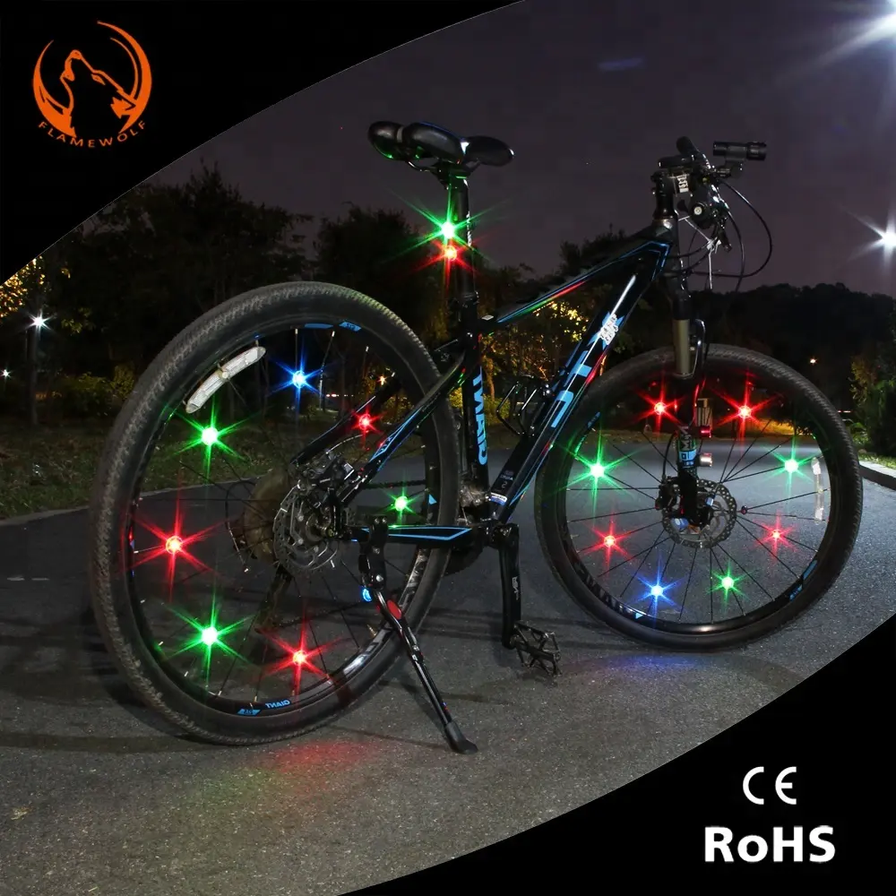 Batteries Included Waterproof Bicycle Wheel Lights Safe Cycling Bike Wheel Lights Bike Spoke Lights for night riding