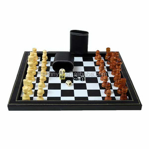 Personalizzato Portatile di Cuoio DELL'UNITÀ di elaborazione di Scacchi Gioco Da Tavolo Da Viaggio Set di Scacchi <span class=keywords><strong>Dama</strong></span> Pezzi Set - Product Image 3